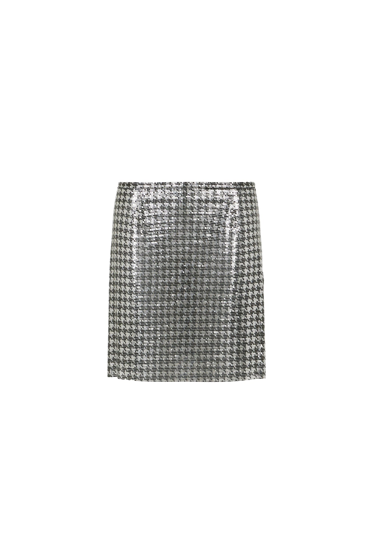 MIXTE   Jupe courte pied-de-poule en mesh - Pied De Poule Silver Bla