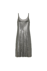 Short dress in patterned mesh