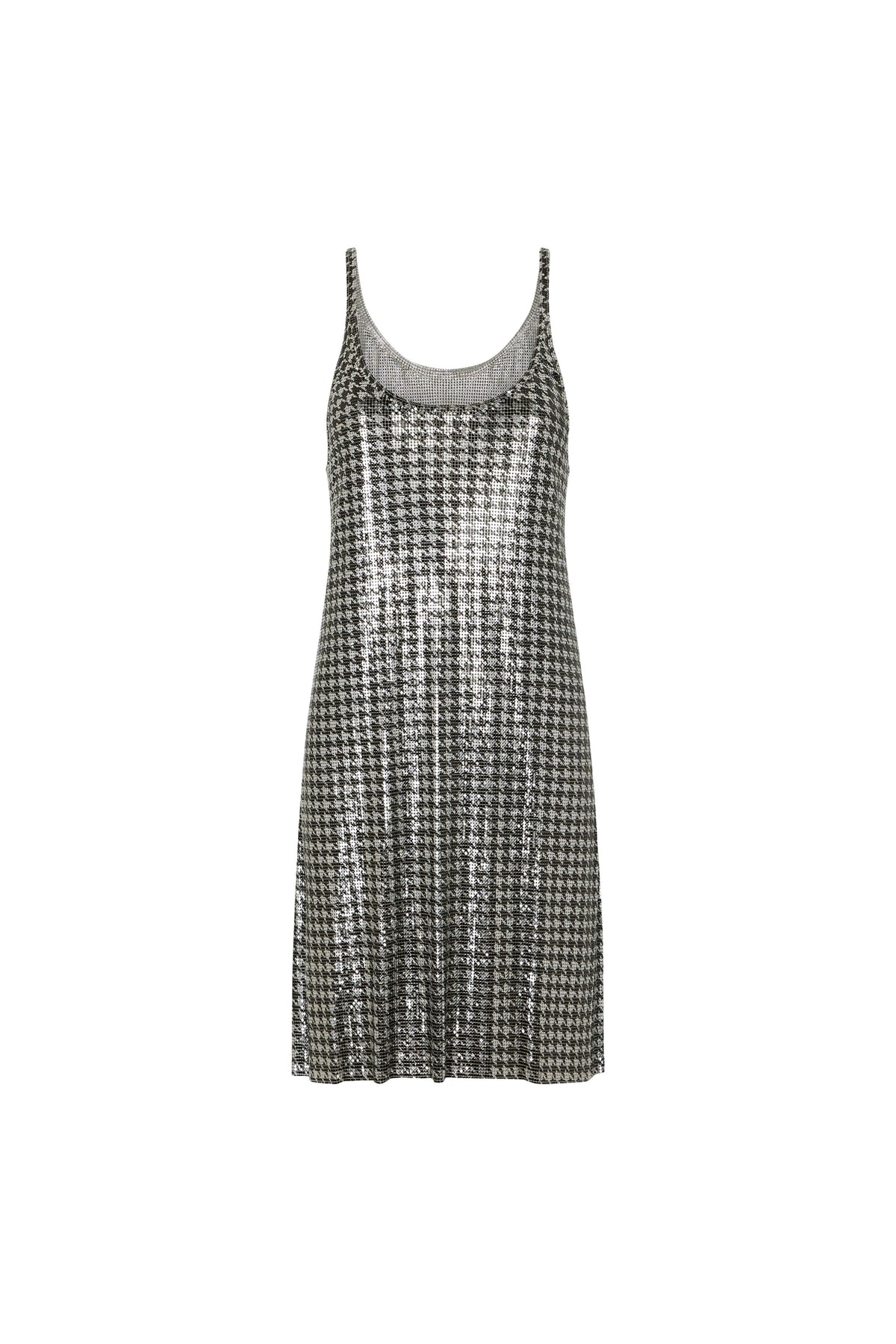 Short dress in patterned mesh