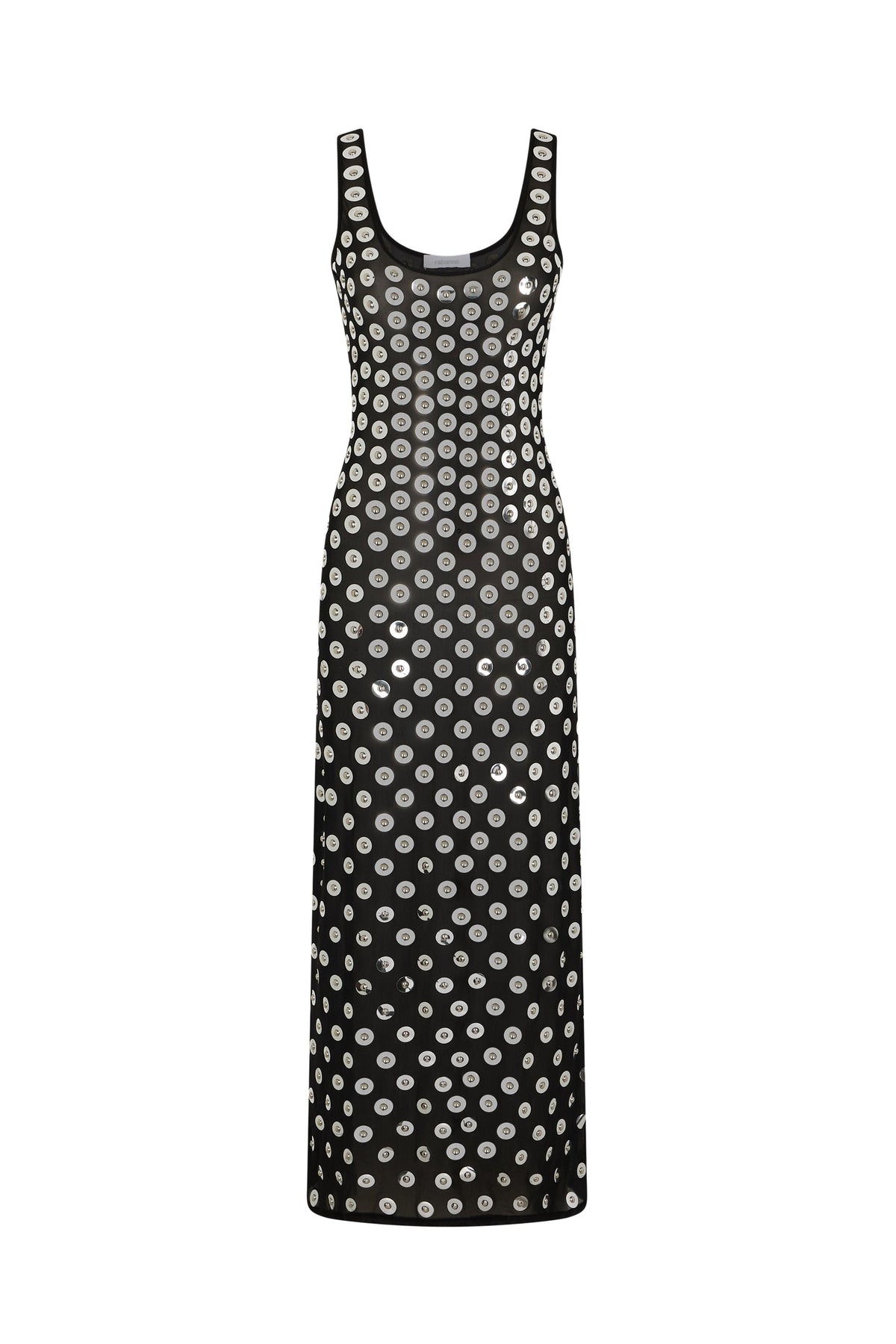 EMBROIDERED LONG DRESS IN SECOND SKIN JERSEY