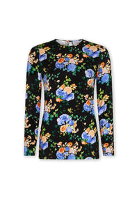 Top seconde peau Night Flowers - Night Flowers & Black