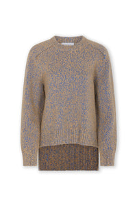 Pull oversize à dos long - Camel & Blue