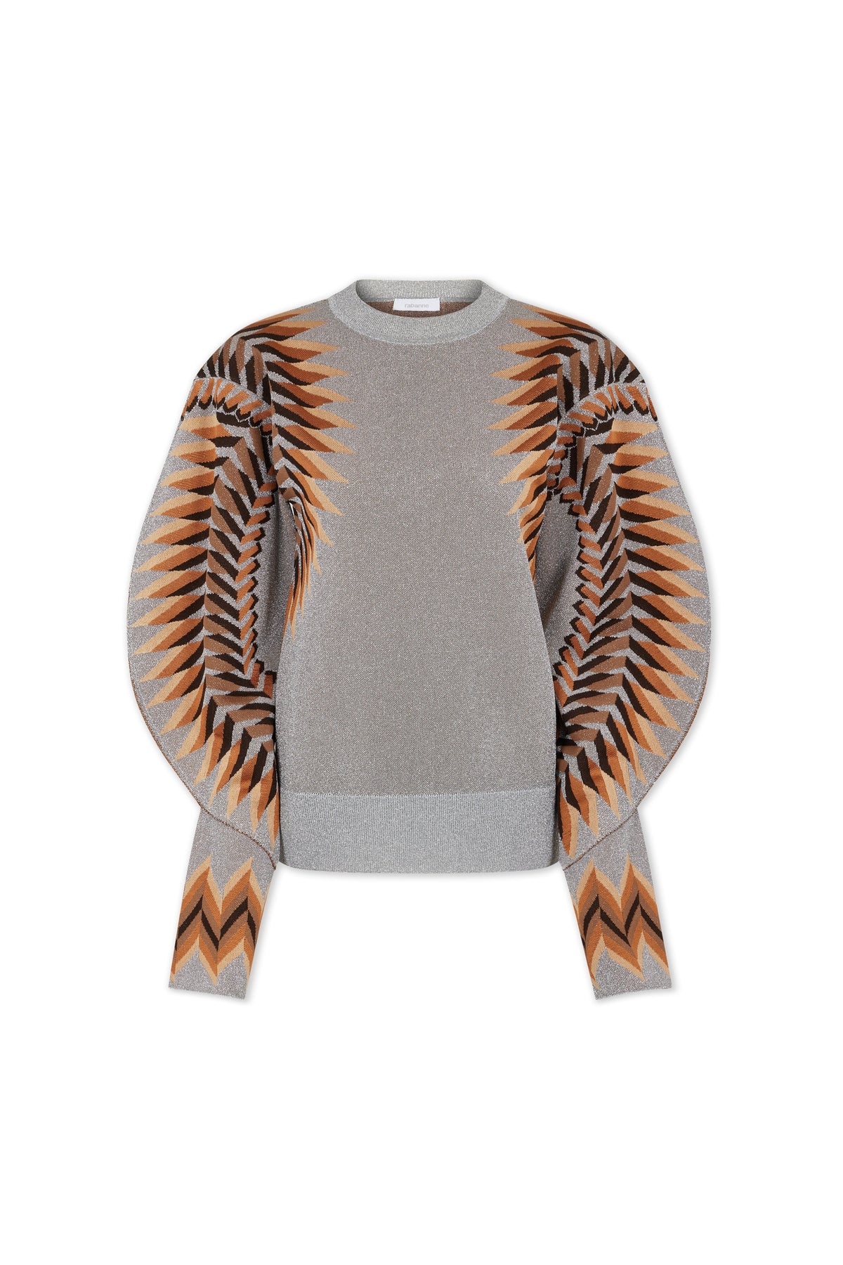 LONG-SLEEVE LUREX JACQUARD SWEATER
