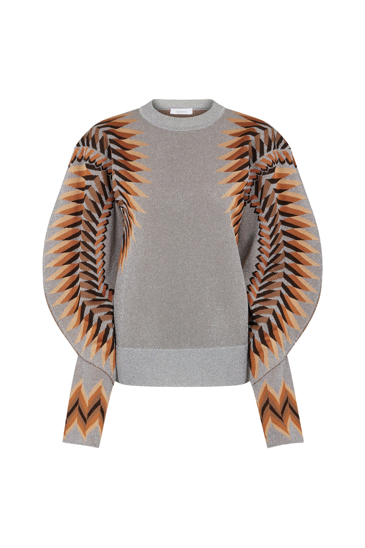 Pull à manches bouffantes en jacquard - Graphic 70'S & Silver