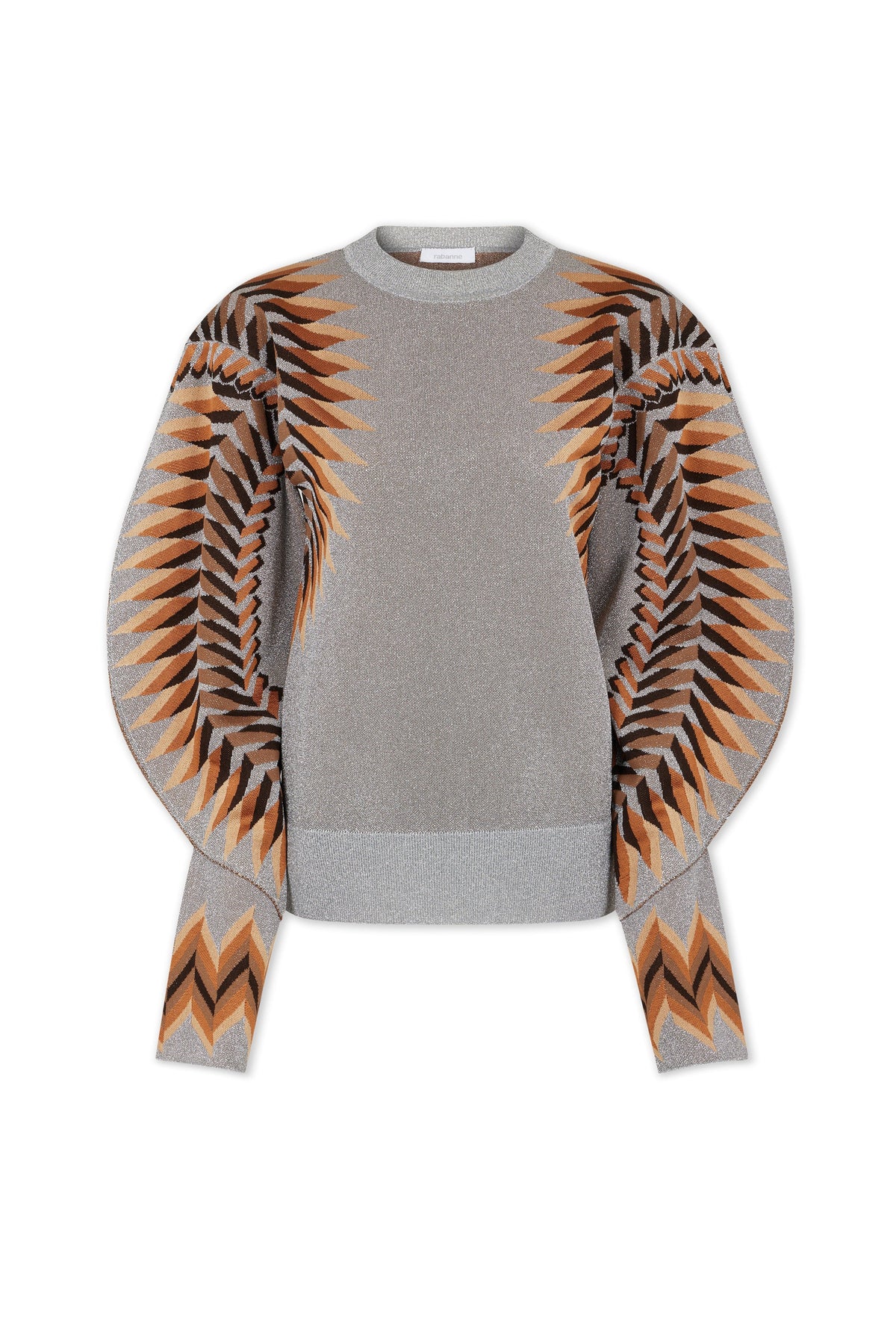 LONG-SLEEVE LUREX JACQUARD SWEATER