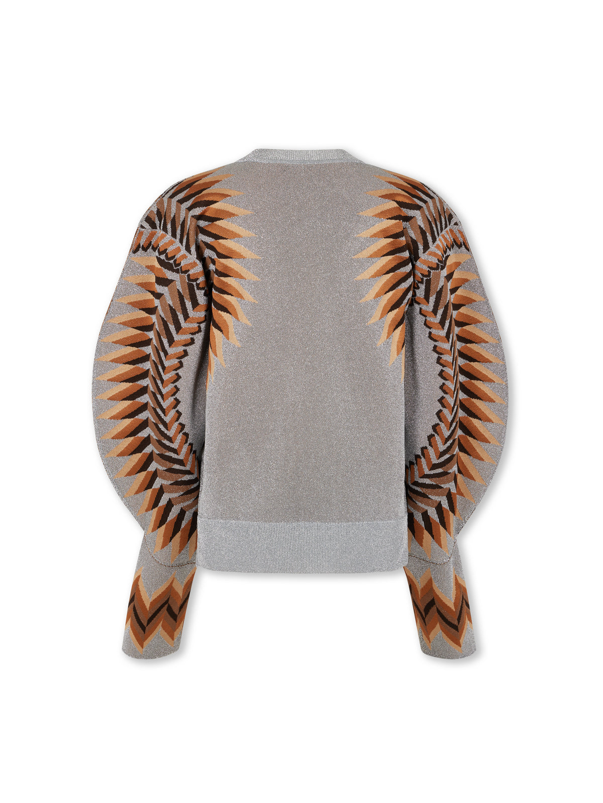 LONG-SLEEVE LUREX JACQUARD SWEATER