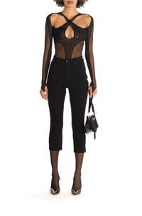 CUT-OUT CROSS BODYSUIT