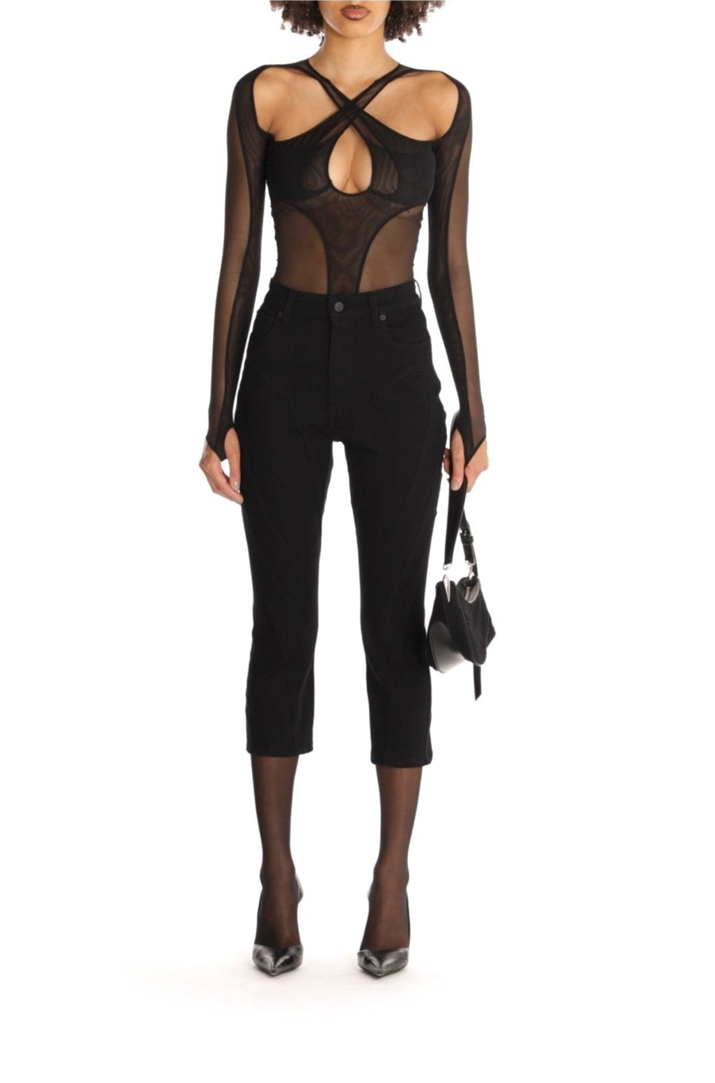 CUT-OUT CROSS BODYSUIT