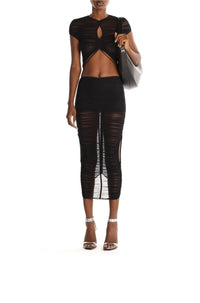 CUT-OUT MESH SKIRT