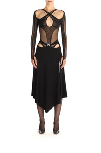 BLACK M CUT OUT SKIRT