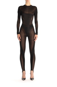 MULTI LAYERED BLACK LEGGINGS