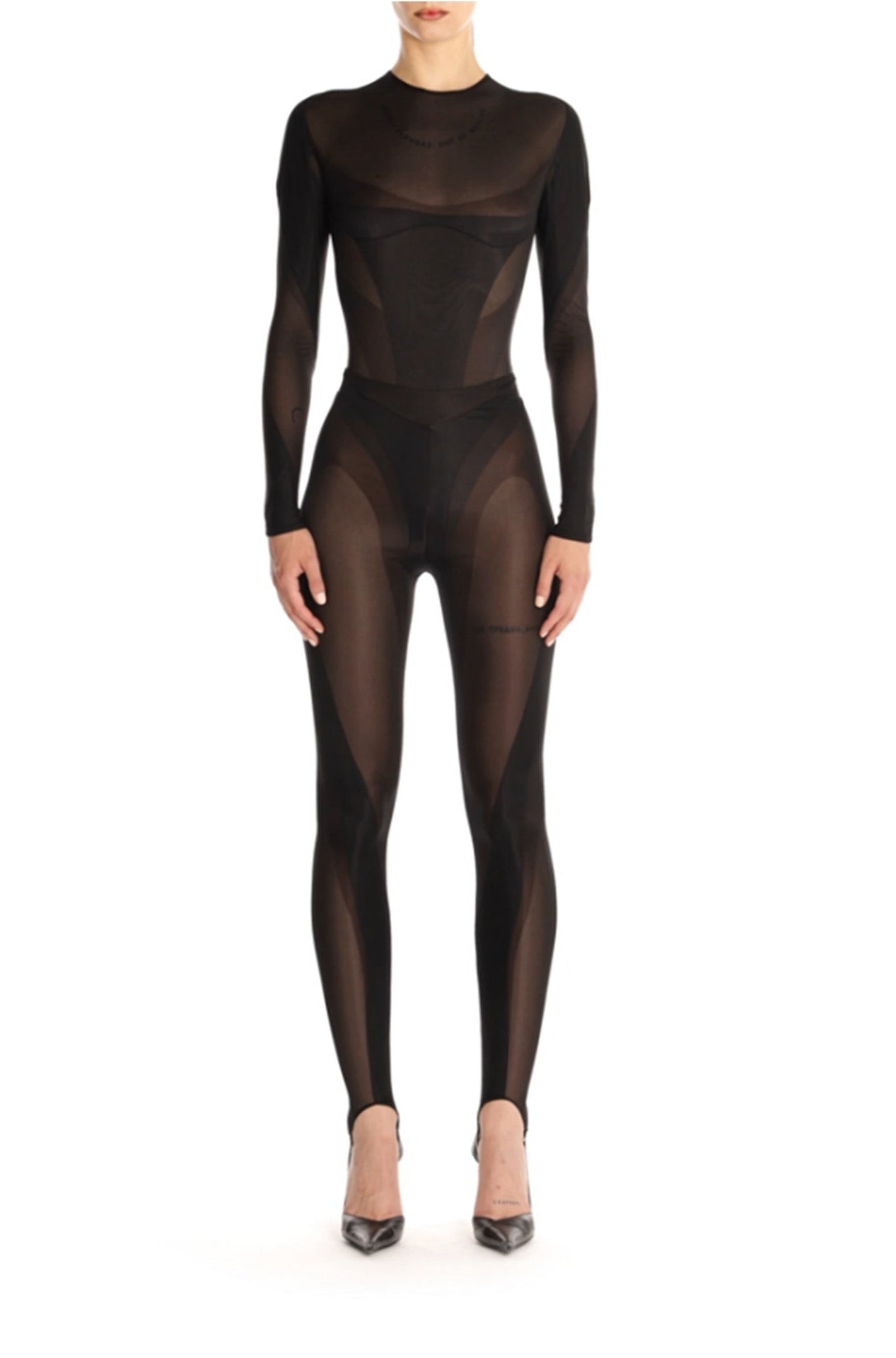 MULTI LAYERED BLACK LEGGINGS