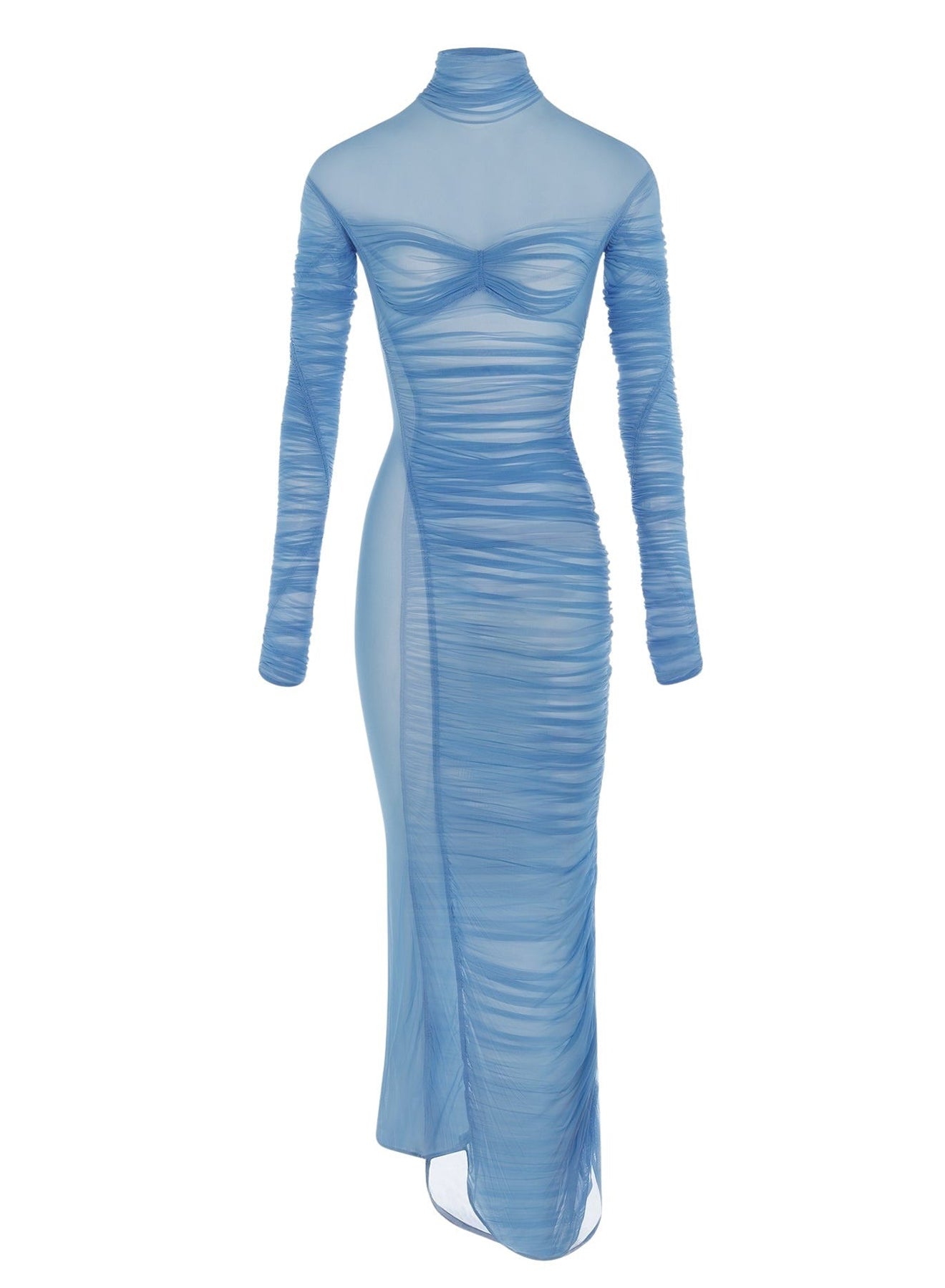 DRAPED MESH DRESS