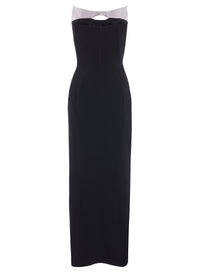 Robe de soirée structurée sans bretelles - Black