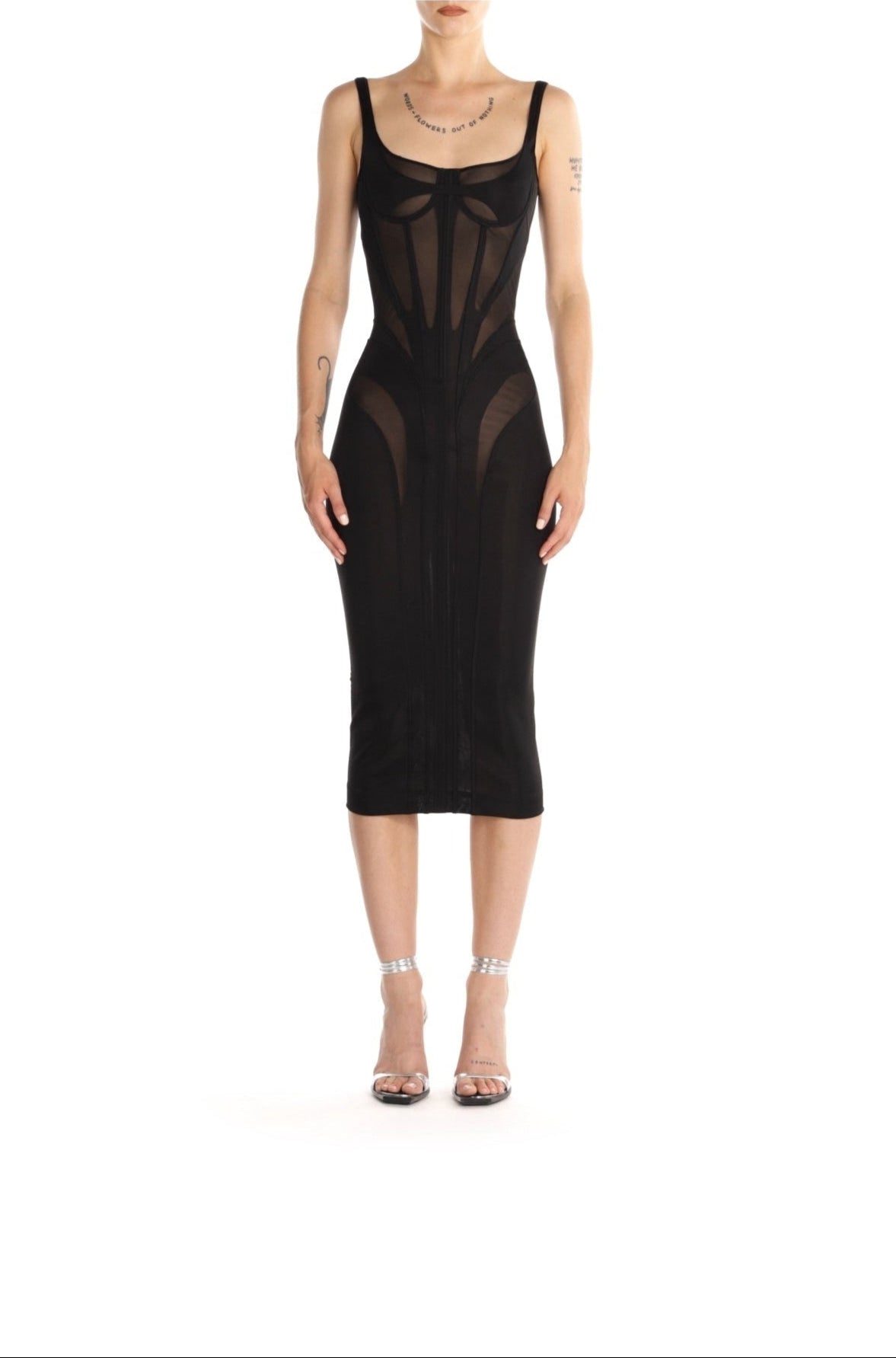 CORSETED MIDI GOWN