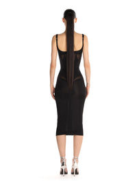 CORSETED MIDI GOWN