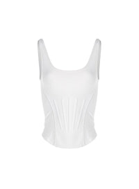 BLACK CORSETED TANK TOP