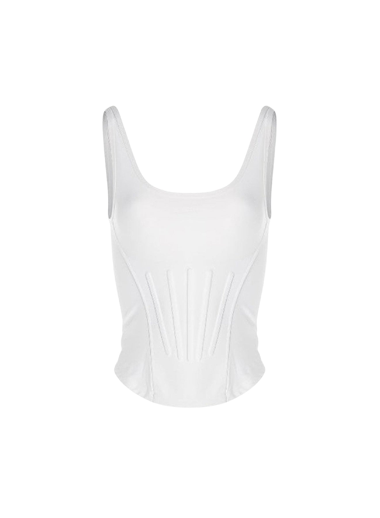BLACK CORSETED TANK TOP