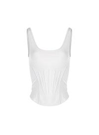 SNOW // white corseted tank top