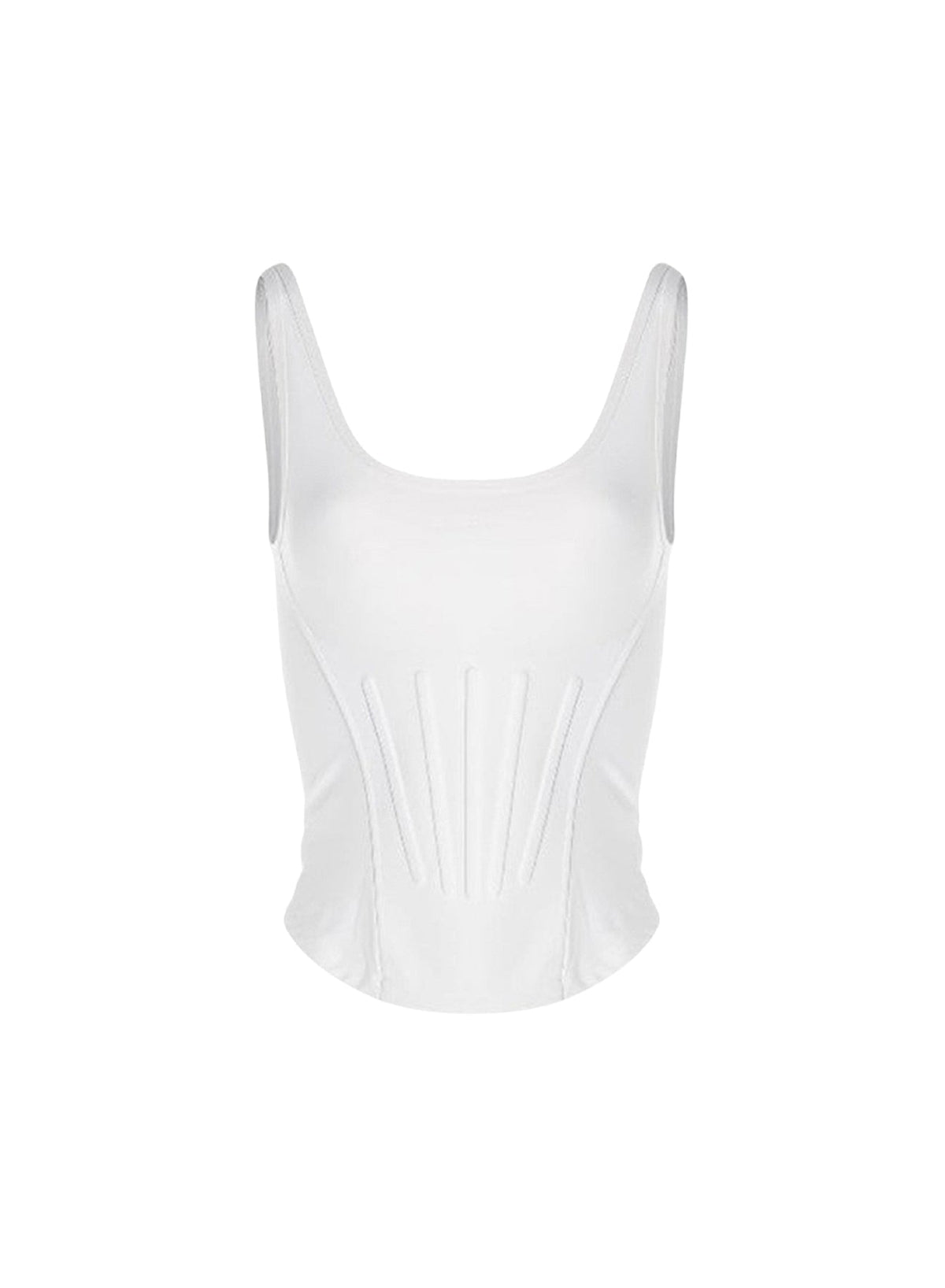 SNOW // white corseted tank top