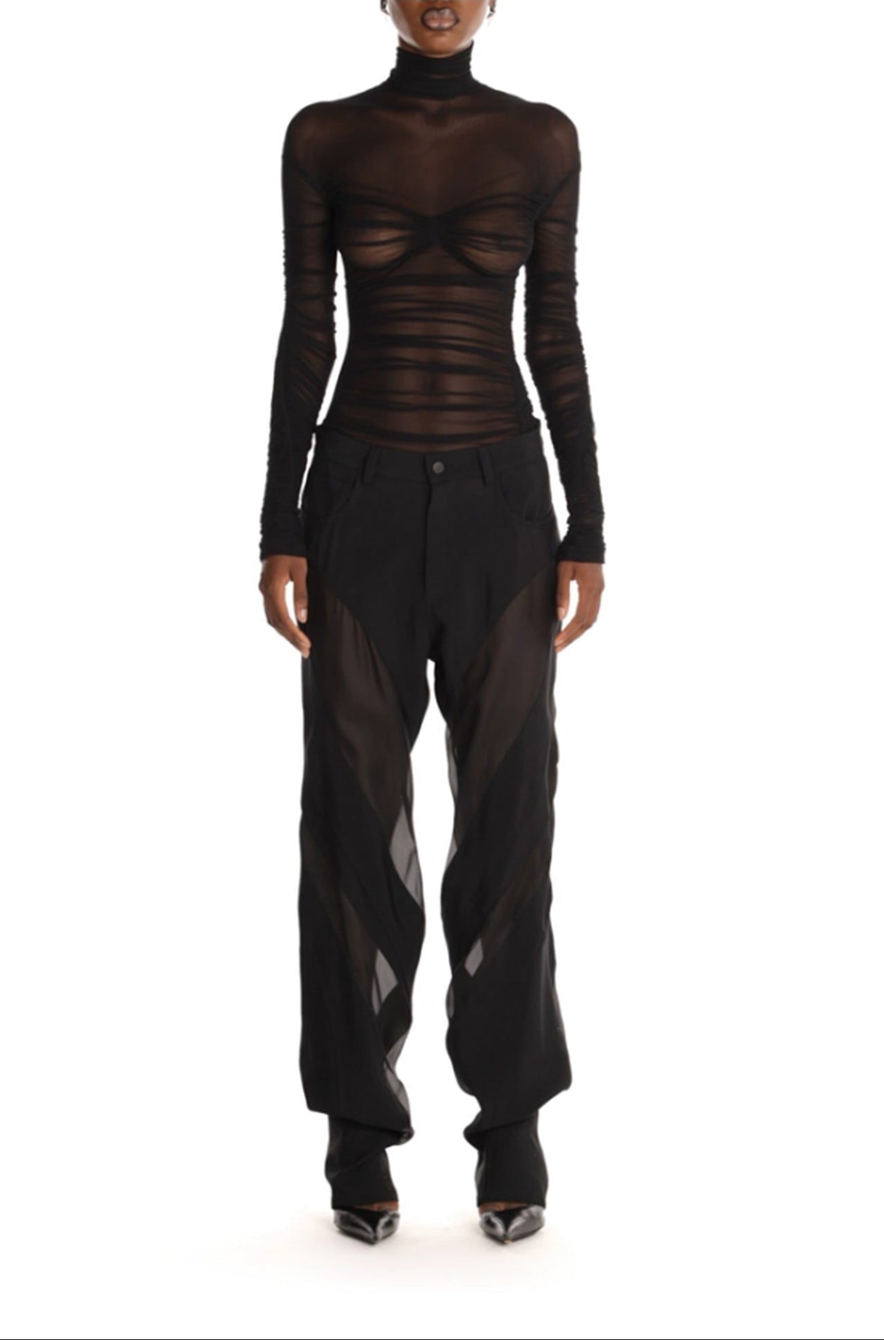 DRAPED MESH TOP