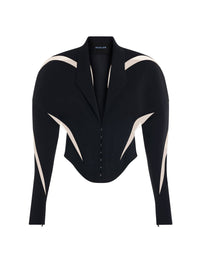 CORSETED JACKET WITH TULLE INSERT