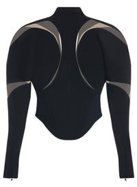 CORSETED JACKET WITH TULLE INSERT