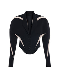 CORSETED JACKET WITH TULLE INSERT
