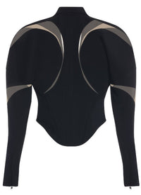 CORSETED JACKET WITH TULLE INSERT
