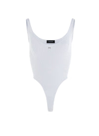 WHITE KNITTED TANK BODYSUIT