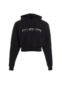 BLACK/BLACK // black mugler logo hoodie