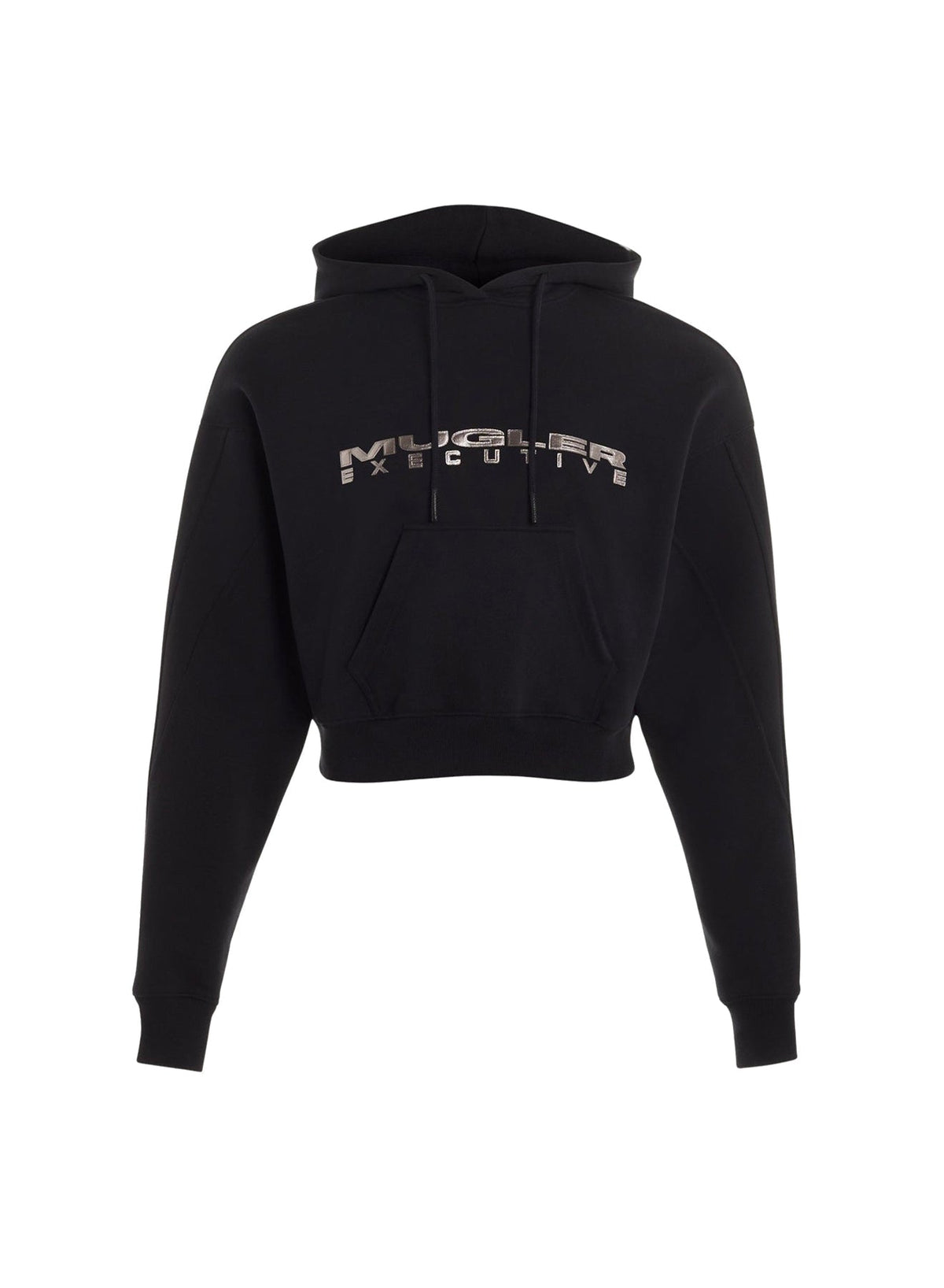 BLACK/BLACK // black mugler logo hoodie