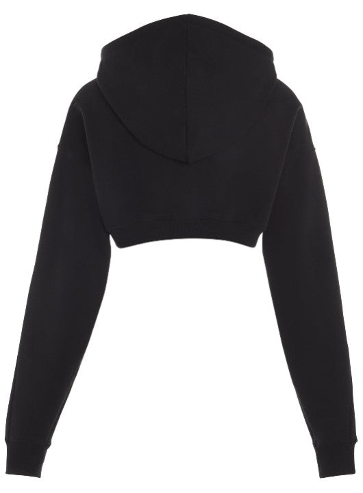 CROPPED MUGLER LOGO HOODIE