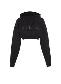 CROPPED MUGLER LOGO HOODIE