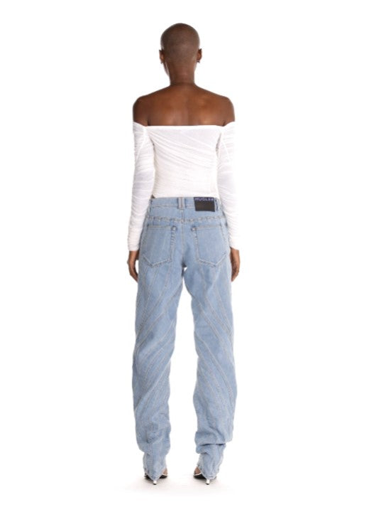 SPIRAL BAGGY DENIM JEANS