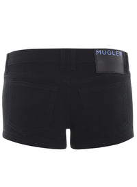 BLACK MICRO DENIM SHORTS
