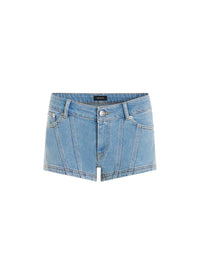 BLACK MICRO DENIM SHORTS