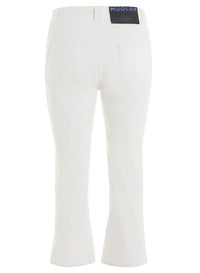 WHITE CAPRI DENIM PANTS