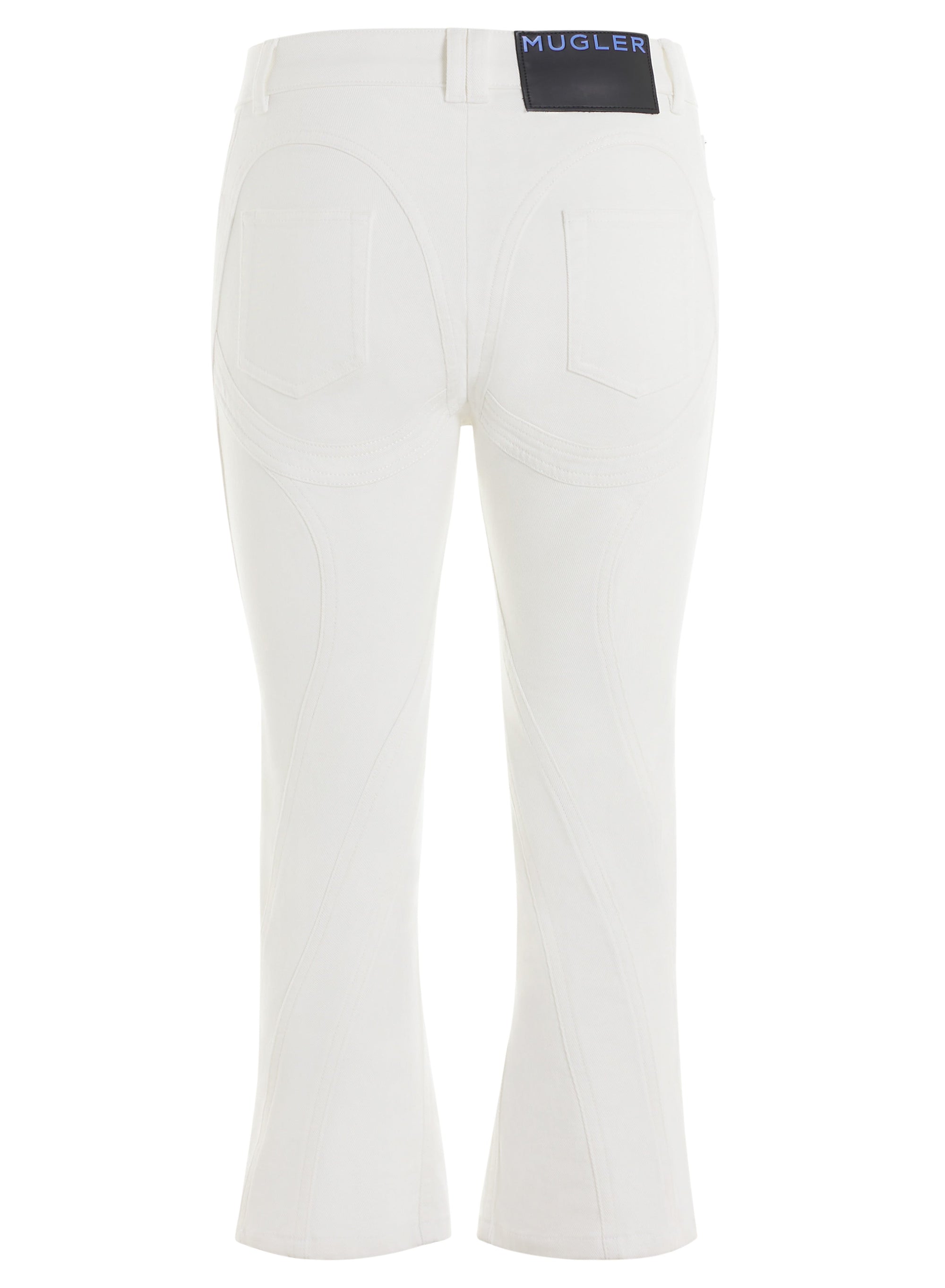 WHITE CAPRI DENIM PANTS
