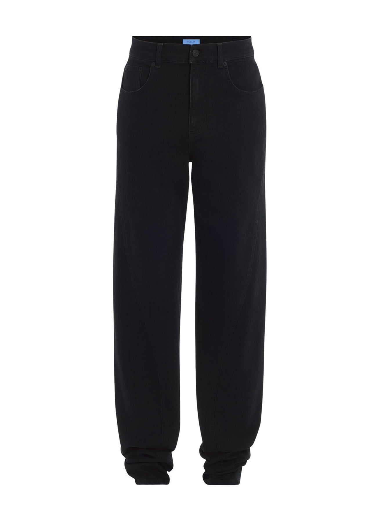 BLACK ZIPPED CROTCH DENIM PANTS