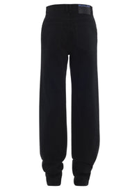 BLACK ZIPPED CROTCH DENIM PANTS