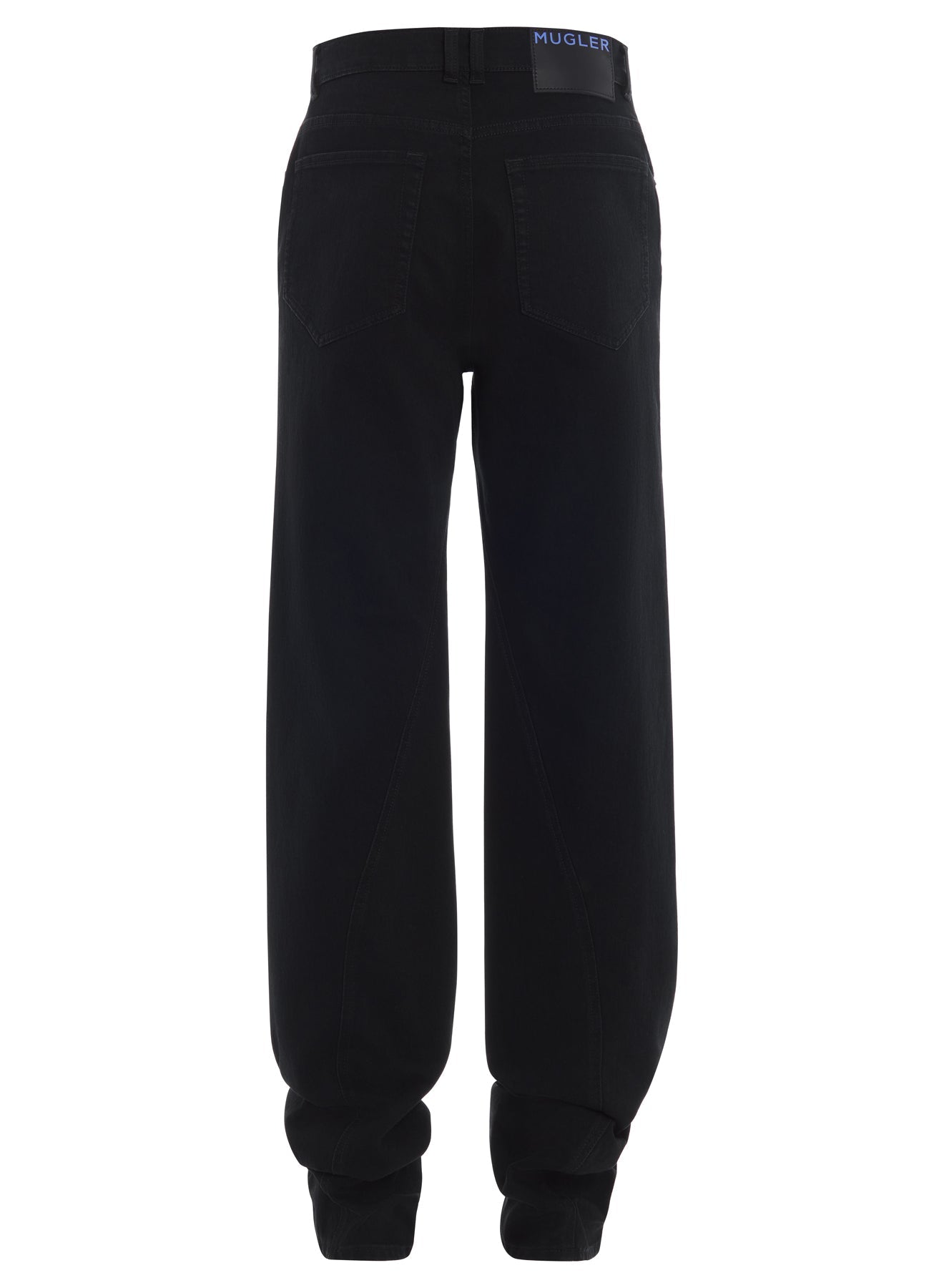 BLACK ZIPPED CROTCH DENIM PANTS