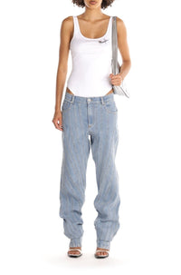 TWISTED SEAM DENIM JEANS