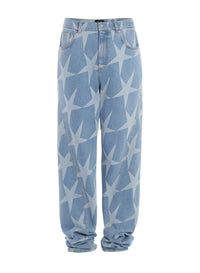 STAR PRINTED DENIM JEANS