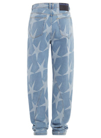 STAR PRINTED DENIM JEANS