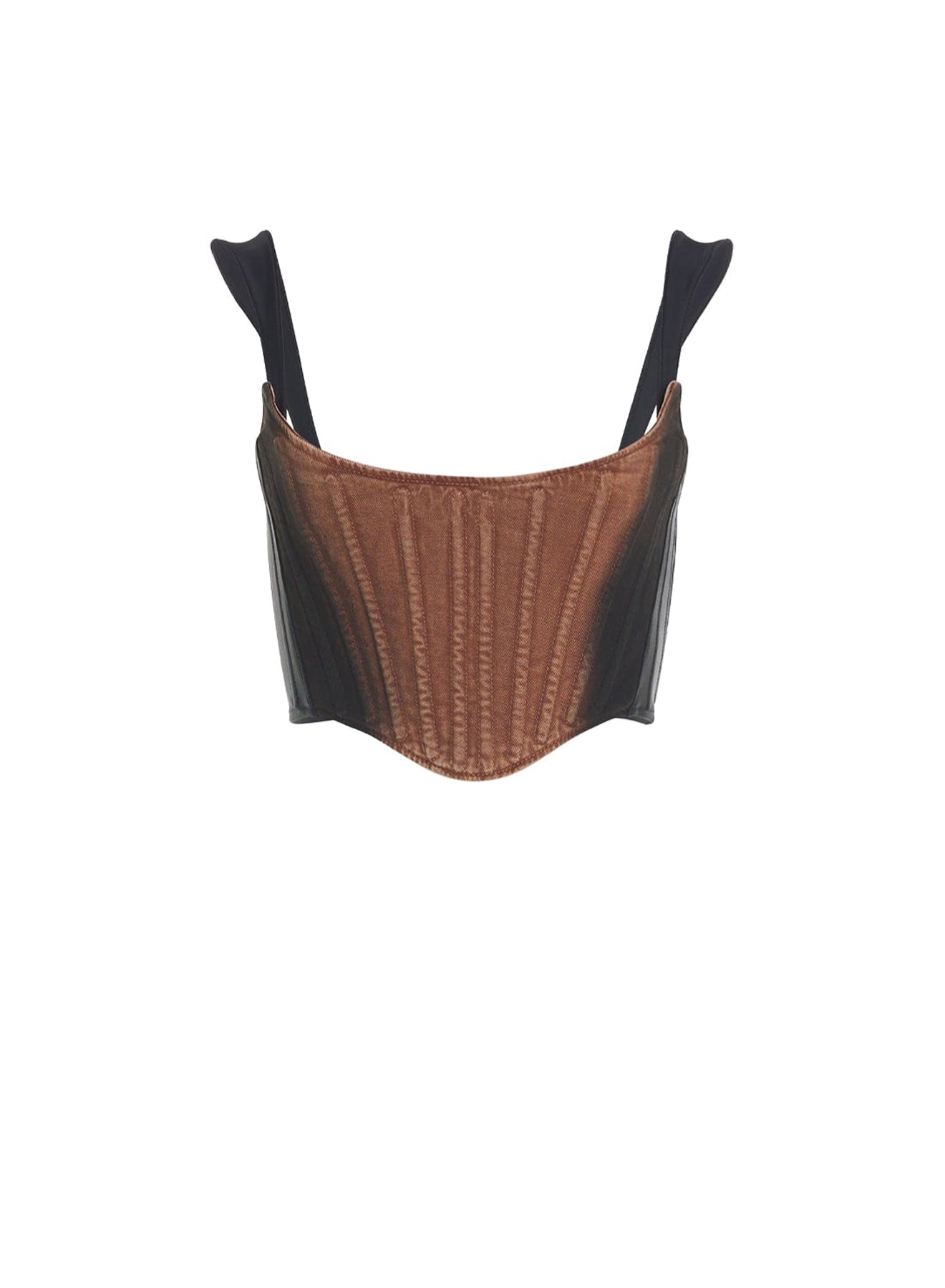 BI-MATERIAL DENIM CORSET