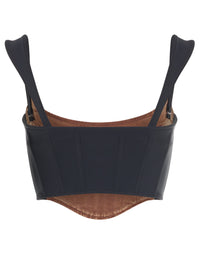 BI-MATERIAL DENIM CORSET