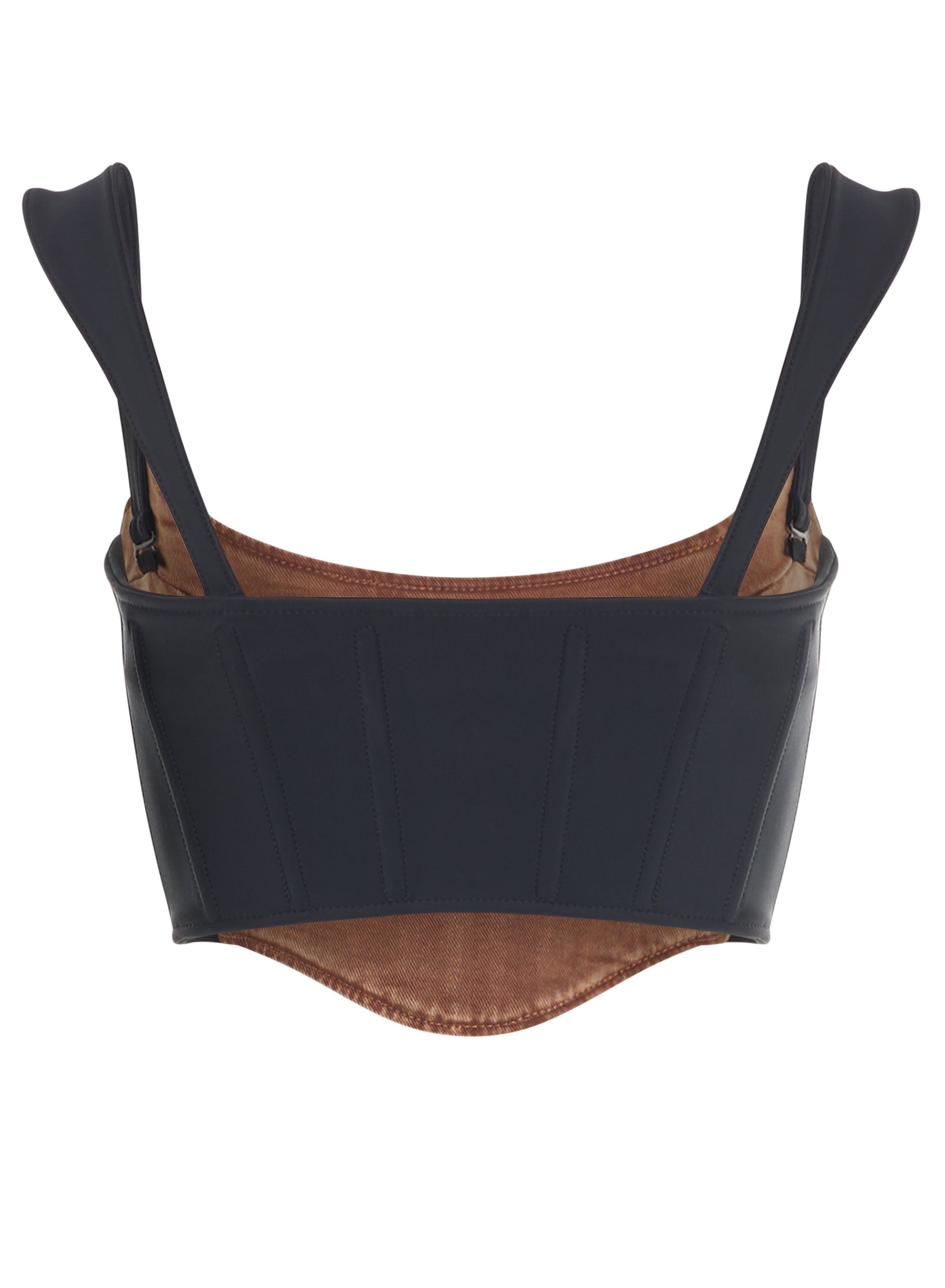 BI-MATERIAL DENIM CORSET