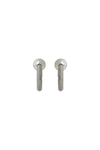 Pixel Tube earrings in brass - Silver