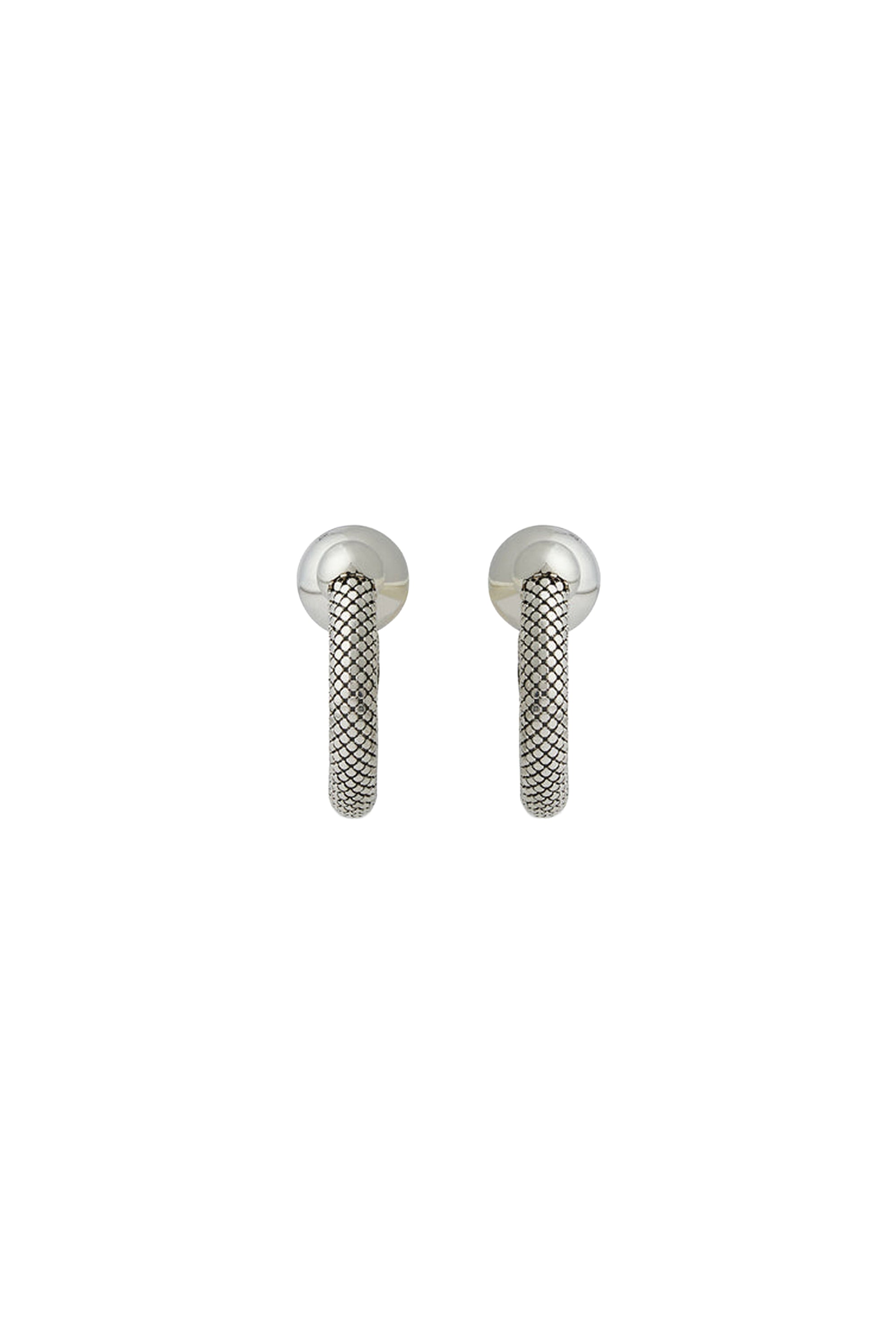 Pixel Tube earrings in brass - Silver